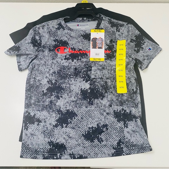 Champion Youth Boys 2 Pack Active Tees Black/Grey, S-7/8, NWT - Picture 5 of 5